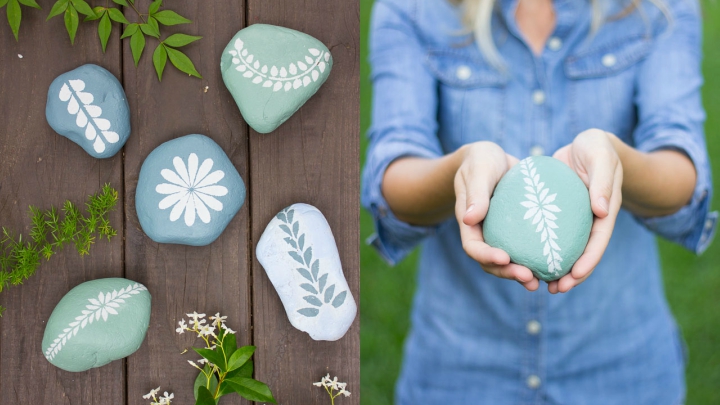 DIY: Garden stones painted with chalk paint