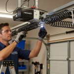 Visual inspection of torsion garage door spring for gaps