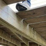 Backyard floor framing inspection in Seattle home