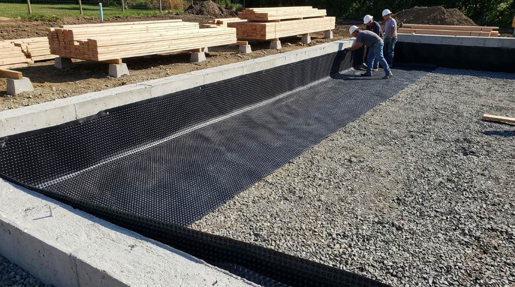 Vermont residential timber framing during construction