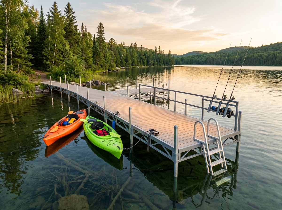 Upgrade your waterfront with durable aluminum docks engineered for anglers and families. Built for easy boat access, fishing, and low-maintenance fun.
